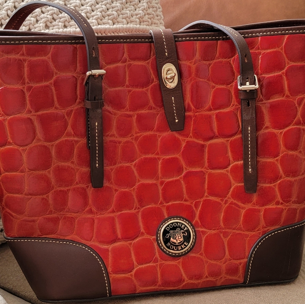 Dooney and Bourke tote, Red croc leather